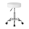 VEVOR Rolling Stool with Wheels, 450 LBS Weight Capacity Round Rolling Stool Chair, Height Adjustable Thickened PU Leather Swivel Stool for Salon, Spa, Massage, Tattoo, Clinic, White