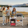 VEVOR Outdoor 2-Tier Kitchen with Zippered Bag, Portable Folding Cook Table for BBQ, Party and Camping, Brown
