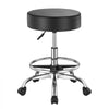 VEVOR Rolling Stool with Foot Rest and Wheels, 450 LBS Weight Capacity Round Rolling Stool Chair, Height Adjustable Thickened PU Leather Swivel Stool for Salon, Spa, Massage, Tattoo, Clinic, Black
