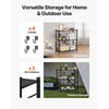 VEVOR 3-Tier Foldable Storage Shelf, 30W x 13D x 36H Inch Folding Metal Rack Shelving Unit, No Assembly Organizer Shelf with 5 Wheels & 4 Hooks for Pantry, Kitchen, Garage, Basement, Black