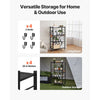VEVOR 4-Tier Foldable Storage Shelf, 26W x 13D x 46H Inch Folding Metal Rack Shelving Unit, No Assembly Organizer Shelf with 5 Wheels & 4 Hooks for Pantry, Kitchen, Garage, Basement, Black