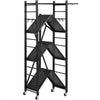 VEVOR 4-Tier Foldable Storage Shelf, 28W x 13D x 54H Inch Folding Metal Rack Shelving Unit, No Assembly Organizer Shelf with 5 Wheels & 4 Hooks for Pantry, Kitchen, Garage, Basement, Black
