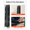 VEVOR 5-Tier Foldable Storage Shelf, 32W x 14D x 72H Inch Folding Metal Rack Shelving Unit, No Assembly Organizer Shelf with 5 Wheels & 4 Hooks for Pantry, Kitchen, Garage, Basement, Black