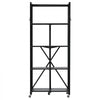 VEVOR 5-Tier Foldable Storage Shelf, 28W x 13D x 66H Inch Folding Metal Rack Shelving Unit, No Assembly Organizer Shelf with 5 Wheels & 4 Hooks for Pantry, Kitchen, Garage, Basement, Black