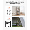 VEVOR 6-Tier Foldable Storage Shelf, 24W x 12D x 72H Inch Folding Metal Rack Shelving Unit, No Assembly Organizer Shelf with 5 Wheels & 4 Hooks for Pantry, Kitchen, Garage, Basement, Black