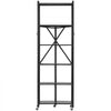VEVOR 6-Tier Foldable Storage Shelf, 24W x 12D x 72H Inch Folding Metal Rack Shelving Unit, No Assembly Organizer Shelf with 5 Wheels & 4 Hooks for Pantry, Kitchen, Garage, Basement, Black