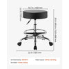 VEVOR Rolling Stool with Wheels Footrest, 500 lbs Weight Capacity, Height Adjustable, Thick Cushion Ergonomic PU Leather Seat, 360° Swivel Round Rolling Stool Chair for Salon, Clinic, Medical, Black