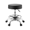 VEVOR Rolling Stool with Wheels Footrest, 500 lbs Weight Capacity, Height Adjustable, Thick Cushion Ergonomic PU Leather Seat, 360° Swivel Round Rolling Stool Chair for Salon, Clinic, Medical, Black