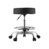 VEVOR Rolling Stool with Wheels Footrest, 500 lbs Weight Capacity, Height Adjustable, Thick Cushion Ergonomic PU Leather Seat, 360° Swivel Round Rolling Stool Chair for Salon, Clinic, Medical, Black