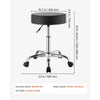 VEVOR Rolling Stools with Wheels, Set of 2, 500 lbs Weight Capacity, Height Adjustable, Thick Cushion Ergonomic PU Leather Seat, 360° Swivel Round Rolling Stool Chair for Salon, Spa, Clinic, Black