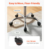 VEVOR Rolling Stool with Back Support, 500 lbs Weight Capacity, Height Adjustable, Thick Cushion Ergonomic PU Leather Seat, 360° Swivel Round Rolling Stool Chair for Salon, Clinic, Medical, Black