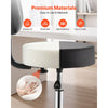 VEVOR Rolling Stool with Back Support, 500 lbs Weight Capacity, Height Adjustable, Thick Cushion Ergonomic PU Leather Seat, 360° Swivel Round Rolling Stool Chair for Salon, Clinic, Medical, Black