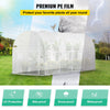 VEVOR 15 x 6.5 x 7 ft Walk-in Tunnel Greenhouse, Portable Plant Hot House with Galvanized Steel Hoops, 1 Top Beam, Diagonal Poles, Zippered Door & 8 Roll-up Windows, White