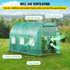 VEVOR Walk-in Tunnel Greenhouse, 9.8 x 6.6 x 6.6 ft Portable Plant Hot House with Galvanized Steel Hoops, 1 Top Beam, Diagonal Poles, Zippered Door & 6 Roll-up Windows, Green