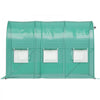 VEVOR Walk-in Tunnel Greenhouse, 9.8 x 6.6 x 6.6 ft Portable Plant Hot House with Galvanized Steel Hoops, 1 Top Beam, Diagonal Poles, Zippered Door & 6 Roll-up Windows, Green