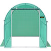 VEVOR 12 x 7 x 7 ft Walk-in Tunnel Greenhouse, Portable Plant Hot House with Galvanized Steel Hoops, 1 Top Beams, 2 Diagonal Poles, 1 Zippered Door & 6 Roll-up Windows, Green