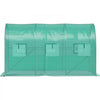VEVOR 12 x 7 x 7 ft Walk-in Tunnel Greenhouse, Portable Plant Hot House with Galvanized Steel Hoops, 1 Top Beams, 2 Diagonal Poles, 1 Zippered Door & 6 Roll-up Windows, Green