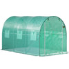 VEVOR 12 x 7 x 7 ft Walk-in Tunnel Greenhouse, Portable Plant Hot House with Galvanized Steel Hoops, 1 Top Beams, 2 Diagonal Poles, 1 Zippered Door & 6 Roll-up Windows, Green