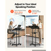 VEVOR Podium Stand, Adjustable Height Steel Lectern Mobile Laptop Desk, for Schools, Churches and Events, 40-49 inch, Portable Presentation Lectern Stand with 0-30° Tilt Top and 2-Position Shelf