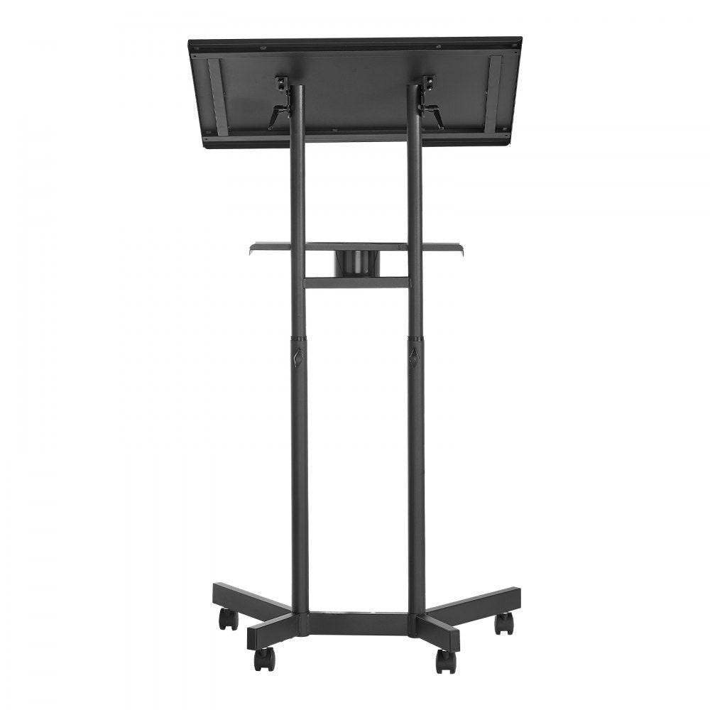 VEVOR Podium Stand, Adjustable Height Steel Lectern Mobile Laptop Desk, for Schools, Churches and Events, 40-49 inch, Portable Presentation Lectern Stand with 0-30° Tilt Top and 2-Position Shelf