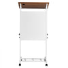 VEVOR Podium Stand, Adjustable Height Wooden Lectern Mobile Laptop Desk, for Schools, Churches and Events, 40-49 inch, Portable Presentation Lectern Stand with Storage Shelf, Book Stop and Cup Holder