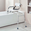 VEVOR Sliding Tub Transfer Bench, Height Adjustable Bathtub Transfer Bench with Cut-Out Seat, Reversible Backrest & Safety Belt, Non-Slip Shower Chair for Elderly Disabled Handicap, 400LBS Capacity