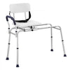 VEVOR Sliding Tub Transfer Bench, Height Adjustable Bathtub Transfer Bench with Cut-Out Seat, Reversible Backrest & Safety Belt, Non-Slip Shower Chair for Elderly Disabled Handicap, 400LBS Capacity