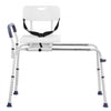 VEVOR Sliding Tub Transfer Bench, Height Adjustable Bathtub Transfer Bench with Cut-Out Seat, Reversible Backrest & Safety Belt, Non-Slip Shower Chair for Elderly Disabled Handicap, 400LBS Capacity