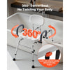 VEVOR Sliding Shower Chair, 400 lbs Tub Transfer Bench for Bathtub with Swivel Seat, Shower Bench with Pivoting Arms and Backrest, Height & Width Adjustable for Handicap, Seniors, Elderly and Disabled