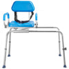 VEVOR Sliding Shower Chair, 330 lbs Tub Transfer Bench for Bathtub with Swivel Seat, Padded Shower Bench with Pivoting Arms and Backrest, Height Adjustable for Handicap, Seniors, Elderly and Disabled