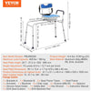 VEVOR Sliding Tub Transfer Bench with 360 Degree Swivel Seat, Height Adjustable Bathtub Transfer Bench with Armrest & Safety Belt, Non-Slip Rotating Shower Chair for Elderly Disabled, 400LBS Capacity