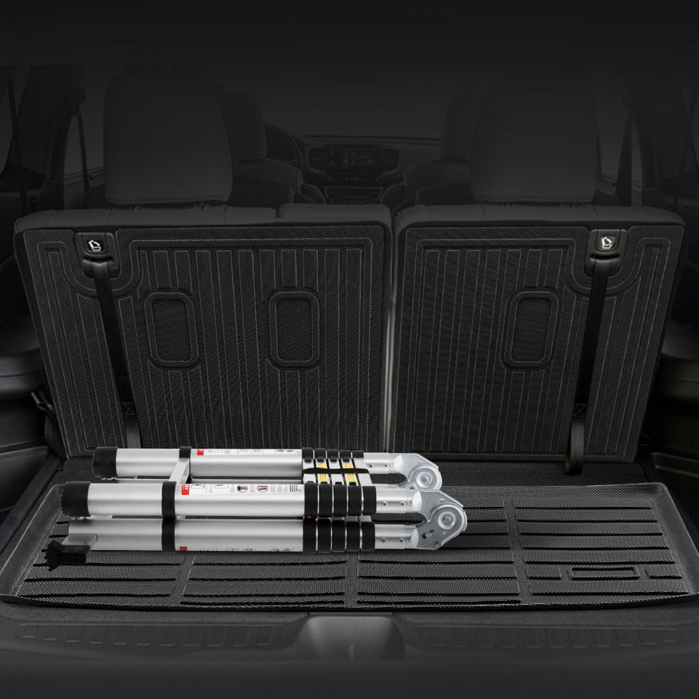 VEVOR Cargo Mats Compatible with 2016-2022 & 2023-2024 Honda Pilot, Custom Fit TPE Cargo Liner Set for SUVs, Trunk and Back Seat Protector Replacement, Black, Trunk Mat and Backrest Mats