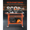 VEVOR Welding Table, 40" x 24" Welding Workbench Table with 800LBS Static Weight Capacity, Movable Steel Work Bench with 4 Wheels (2 with Brake), Double-Layer Storage Board and 5/8-inch Fixture Holes