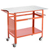 VEVOR Welding Table, 40" x 24" Welding Workbench Table with 800LBS Static Weight Capacity, Movable Steel Work Bench with 4 Wheels (2 with Brake), Double-Layer Storage Board and 5/8-inch Fixture Holes