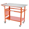 VEVOR Welding Table, 40" x 24" Welding Workbench Table with 800LBS Static Weight Capacity, Movable Steel Work Bench with 4 Wheels (2 with Brake), Double-Layer Storage Board and 5/8-inch Fixture Holes