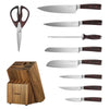 VEVOR Kitchen Knife Set with Block and Sharpener, 15 Piece High Carbon Stainless Steel Knife Set, Rust-Resistant Kitchen Cutlery with Ergonomic Handle, Sharpening Rod & Premium Wooden Block, for Home