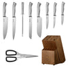 VEVOR Kitchen Knife Set with Block and Sharpener, 15 Piece German High Carbon Stainless Steel  Sharp Knife Set, Kitchen Cutlery with Ergonomic Handle, Sharpening Rod and Wooden Block, for Home Cooks