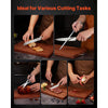 VEVOR Kitchen Knife Set with Block and Sharpener, 15 Piece High Carbon Stainless Steel Sharp Knife Set, Kitchen Cutlery with Crack-Resistant Handle, Sharpening Rod and Wooden Block, for Home Cooks