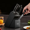 VEVOR Kitchen Knife Set with Block and Sharpener, 15 Piece High Carbon Stainless Steel Sharp Knife Set, Kitchen Cutlery with Crack-Resistant Handle, Sharpening Rod and Wooden Block, for Home Cooks