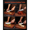 VEVOR Kitchen Knife Set, 6 Piece High Carbon Stainless Steel Sharp Knife Set, Professional Kitchen Cutlery with Ergonomic Crack-Resistant Handle, and Walnut Finish Powerful Magnetic Knives Holder