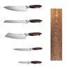 VEVOR Kitchen Knife Set, 6 Piece High Carbon Stainless Steel Sharp Knife Set, Professional Kitchen Cutlery with Ergonomic Crack-Resistant Handle, and Walnut Finish Powerful Magnetic Knives Holder