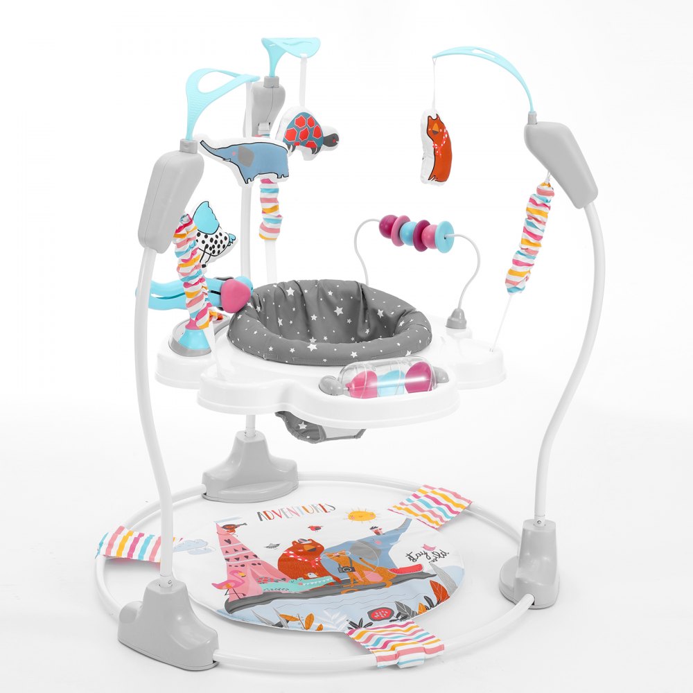 VEVOR Baby Bouncer, Baby Activity Center 360° Rotation & Adjustable Height, Toddler Play Jumper with Developmental Toys, Music Lights Sounds, Baby SpaceSaver Jumperoo For Age 6 Months and Up