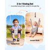 VEVOR Toddler Swing and Jumper, 2 in 1 Swing Set and Bouncer, Soft Cushion with Foldable A-Frame Metal Stand, Heavy-Duty Thick Ropes, Easy to Install and Store, for Indoor or Outdoor Play, Gray