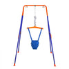 VEVOR Toddler Swing and Jumper, 2 in 1 Swing Set and Bouncer, Thick Plastic Seat with Foldable A-Frame Metal Stand, Reinforced with 4 Sandbags, Easy to Install and Store, for Indoor or Outdoor Play