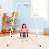 VEVOR Toddler Swing and Jumper, 2 in 1 Swing Set and Bouncer, Soft Cushion with Foldable A-Frame Metal Stand, Heavy-Duty Thick Ropes, Easy to Install and Store, for Indoor or Outdoor Play, Black