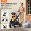 VEVOR Travel System Stroller with Infant Bassinet, 2-in-1 Baby Cradle Stroller Combo, Reversible Seat, Easy One-button Folding, EVA Tires with Brake Aluminum Stroller Carseat Combo Set (Light Gray)