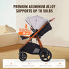 VEVOR Travel System Stroller with Infant Bassinet, 2-in-1 Baby Cradle Stroller Combo, Reversible Seat, Easy One-button Folding, EVA Tires with Brake Aluminum Stroller Carseat Combo Set (Light Gray)