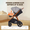 VEVOR Travel System Stroller with Infant Bassinet, 2-in-1 Baby Cradle Stroller Combo, Reversible Seat, Easy One-button Folding, EVA Tires with Brake Aluminum Stroller Carseat Combo Set (Dark Gray)