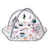 VEVOR Baby Play Gym Mat, Tummy Time Mat with 6 Detachable Sensory Toys, 41.7" x 41.7" Large-Sized Baby Newborn Activity Mat with Fold-up Sides & Soft Fabric for Sensory and Motor Skill Development