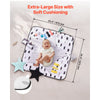 VEVOR Baby Play Gym Mat, Tummy Time Mat with 6 Sensory Toys, Baby Activity Mat with 2 Touch Balls & Soft Fabric for Sensory & Motor Skill Development, Baby Essential Gift for 0-18 Month Newborn Infant